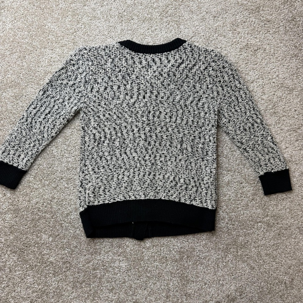 Ann Taylor Black & White Marled Short-Sleeve Cardigan - Picture 5 of 9